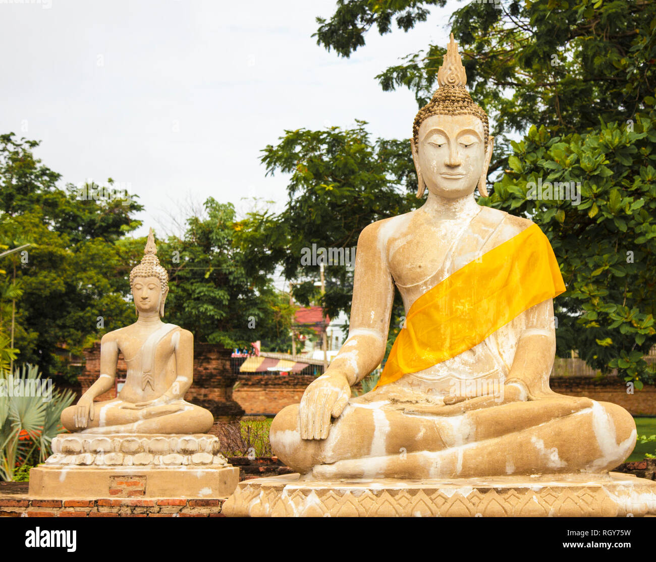 Buddha statue, Temple of Ayutthaya Province. Ayutthaya Historical Park, Thailand Stock Photo