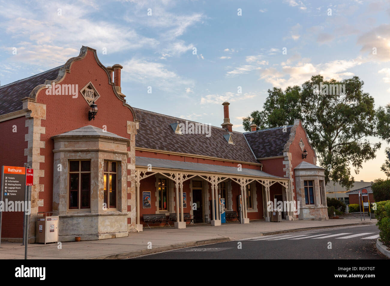 Bathurst railway station in the city of Bathurst, the rail station is a heritage listed property , New South Wales,Australia Stock Photo