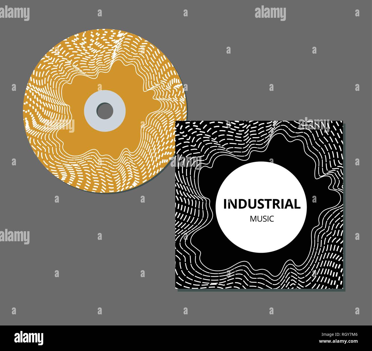 CD cover presentation design template with copy space and wave effect ...