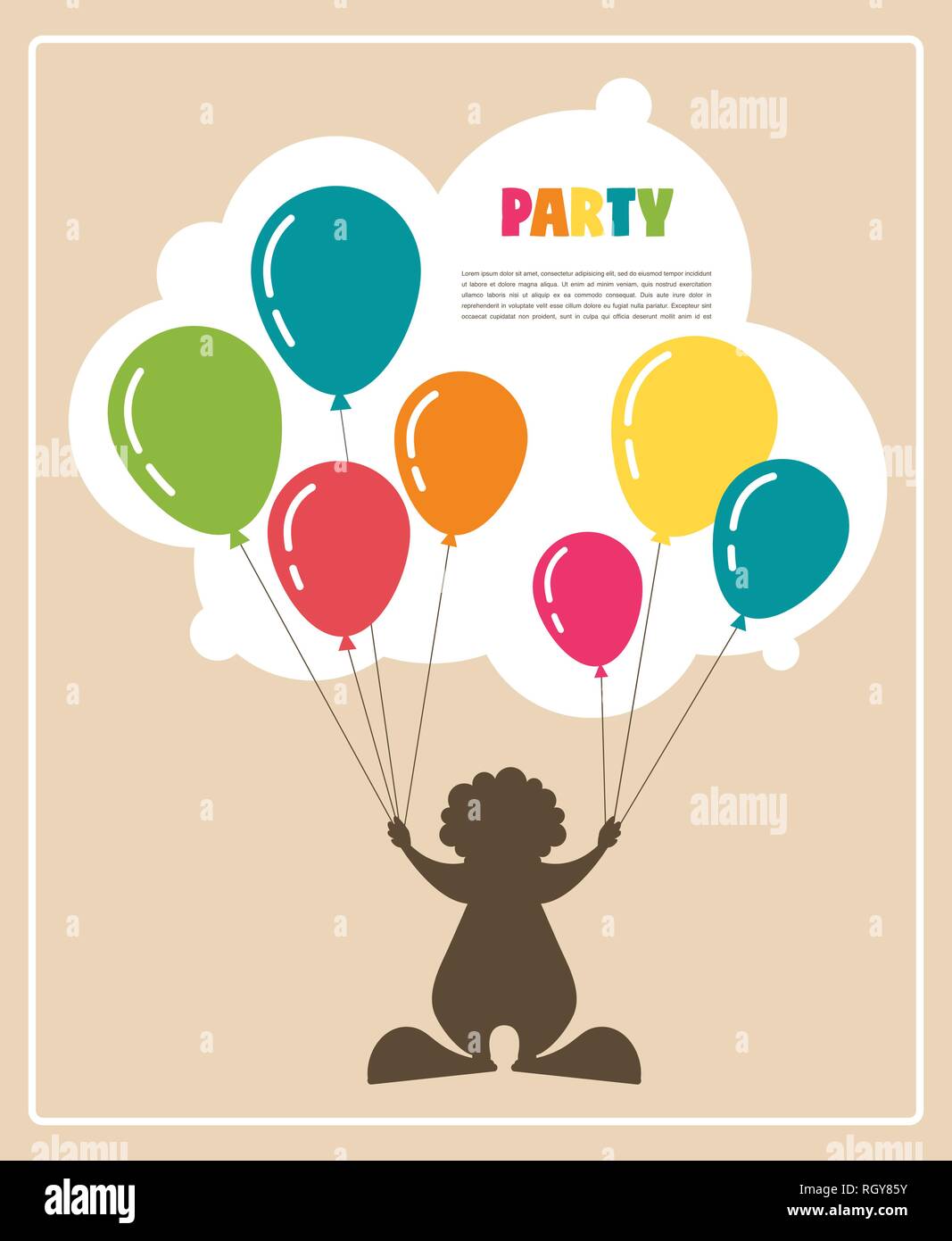 a clown holding colorful baloons. vector illustration Stock Vector ...