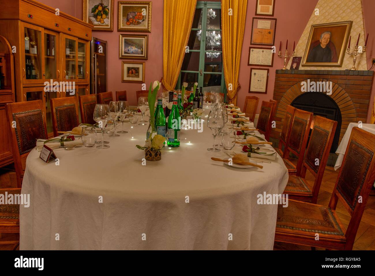 table set with elegance for marriage Stock Photo