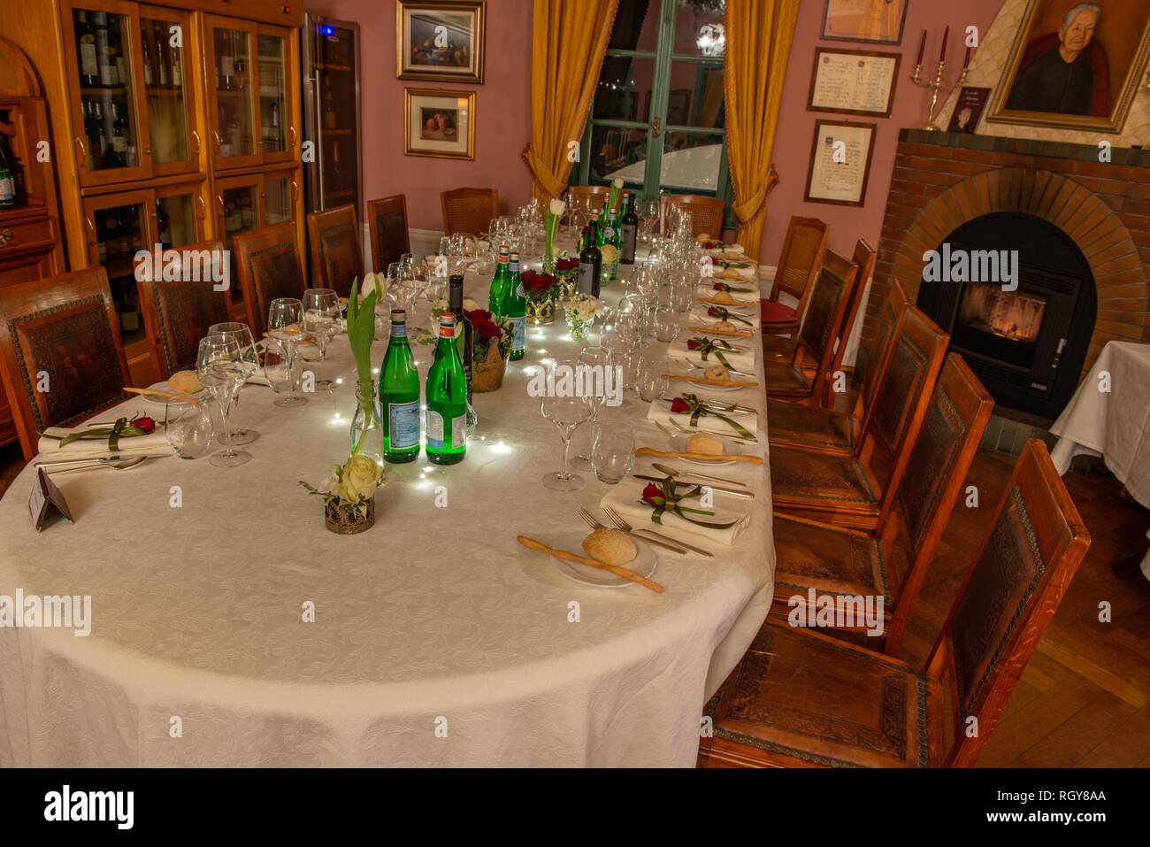 table set with elegance for marriage Stock Photo