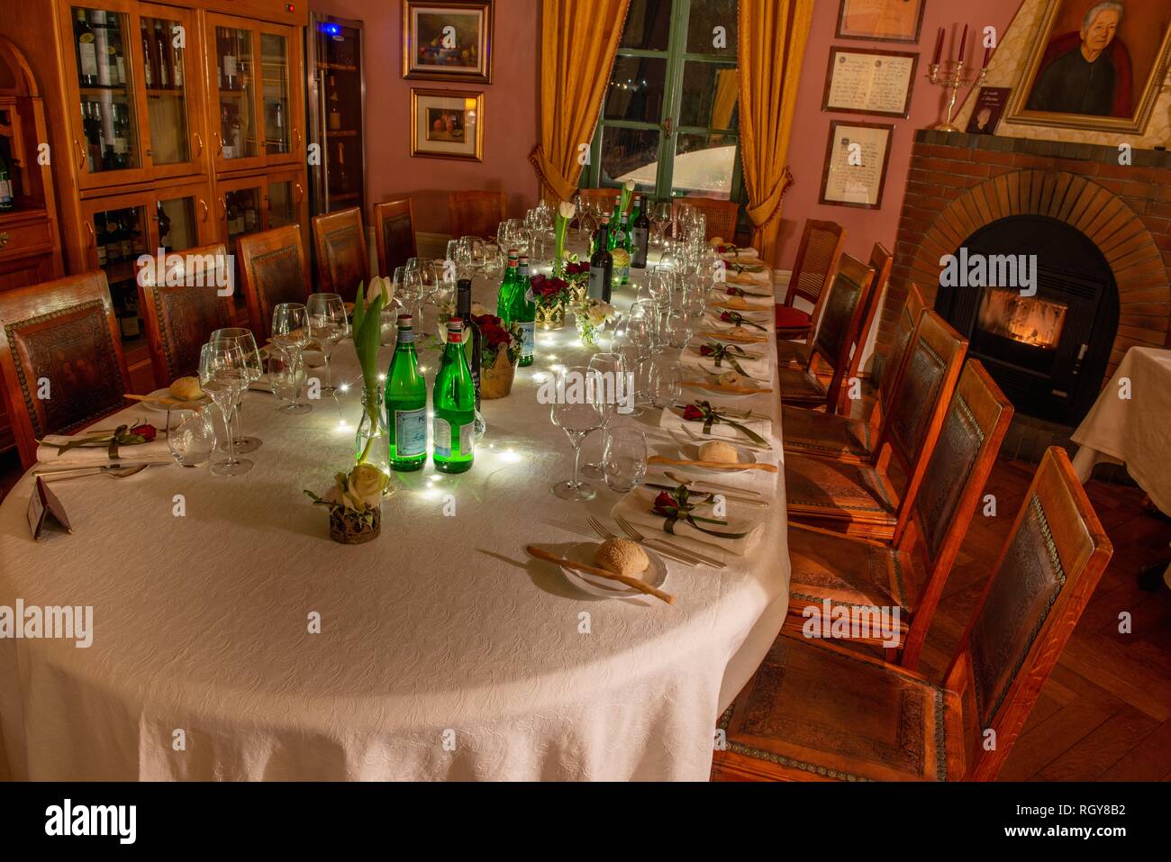 table set with elegance for marriage Stock Photo