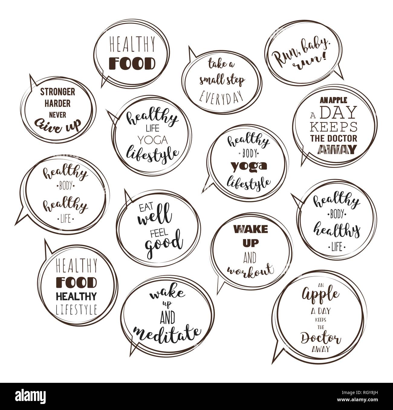 speech bubbles with motivation quotes. vector illustration Stock Vector