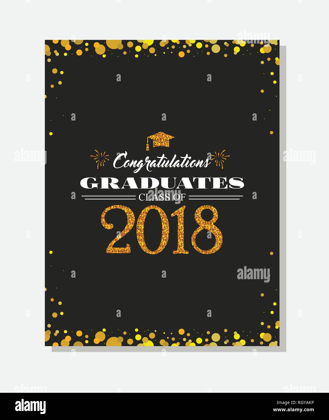 Graduation party vector template invitation to the traditional ceremony, college, university or high school student party. invitation , poster or bann Stock Vector