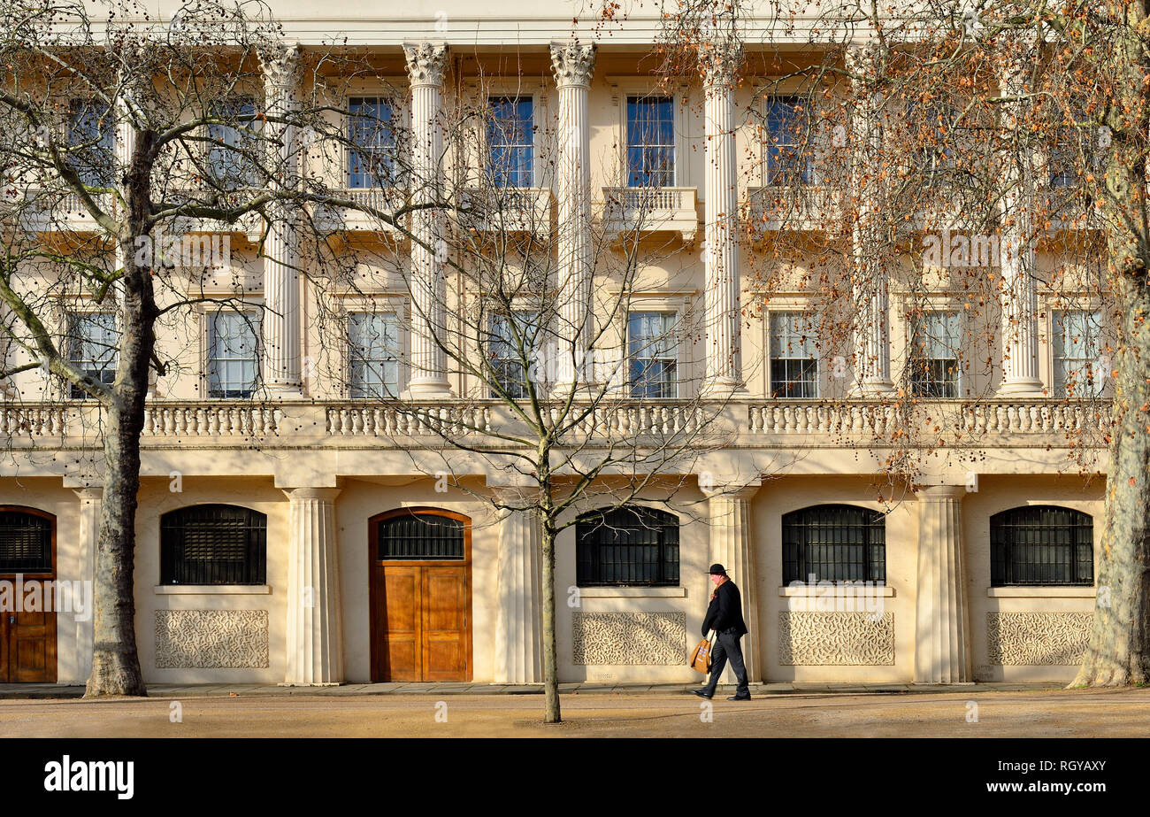 London, England, UK. Carlton House Terrace on the Mall, in January