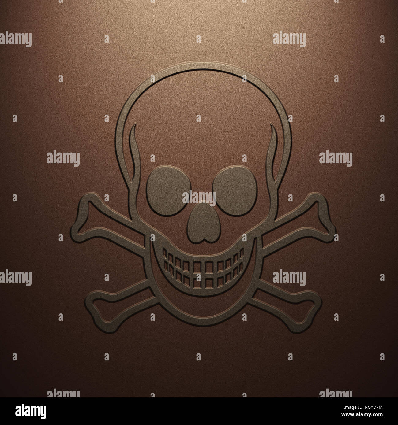 High resolution image symbol on a metal background. 3d illustration ...