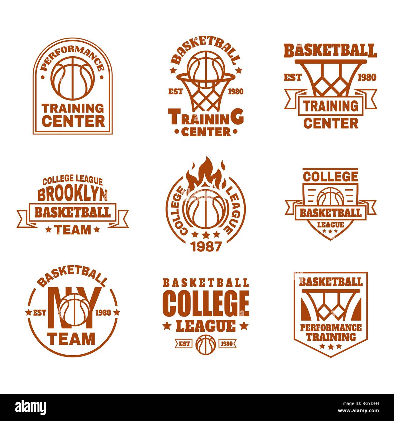 Brooklyn basketball college team logo or banner Vector Image