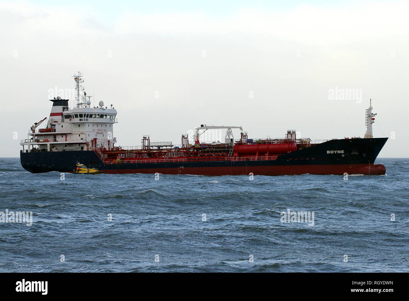 The tanker Boyne happened on 1 January 2019 Cuxhaven and continues to Hamburg. Stock Photo