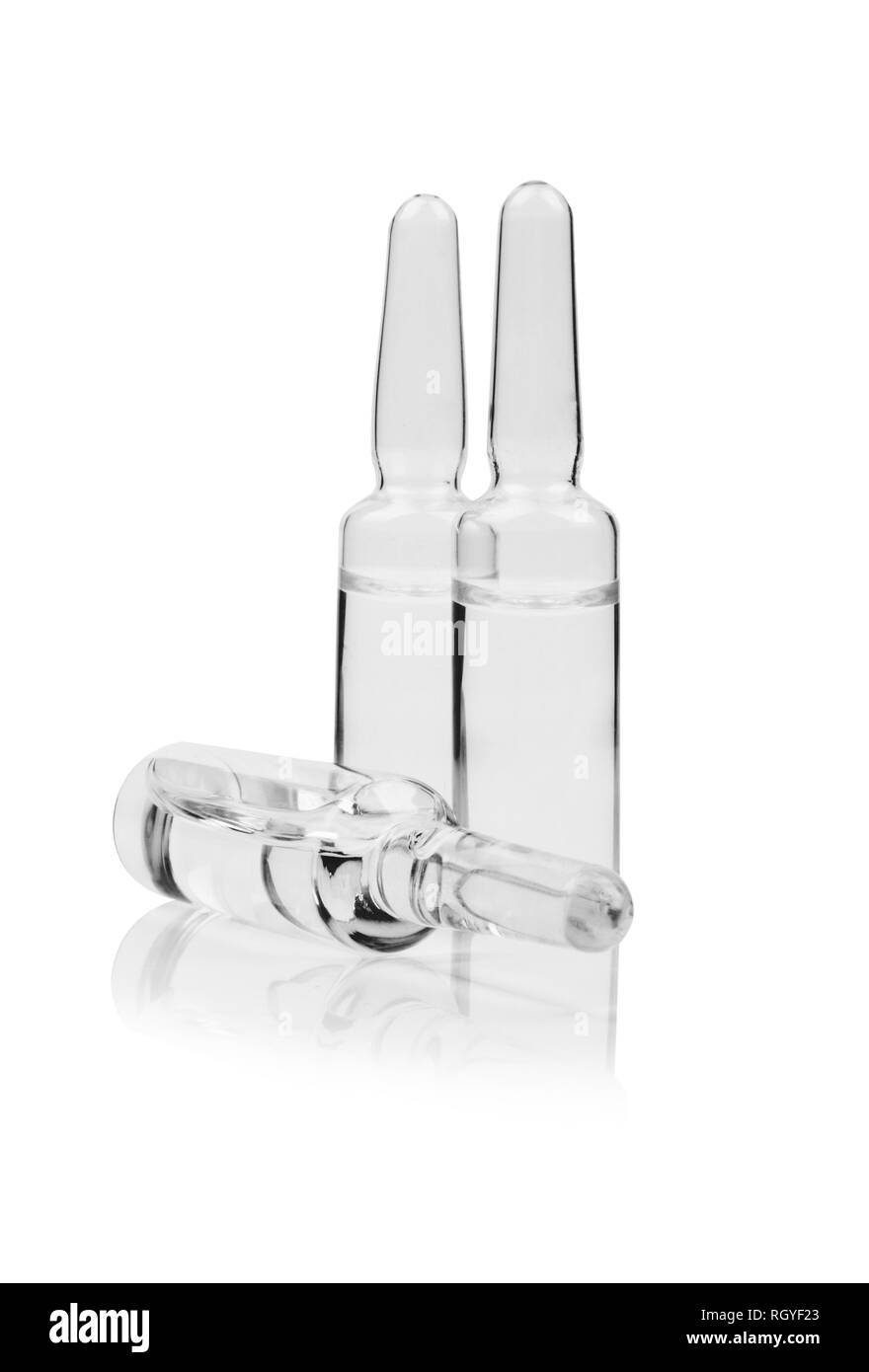 Medical ampoules isolated on a white background Stock Photo Alamy