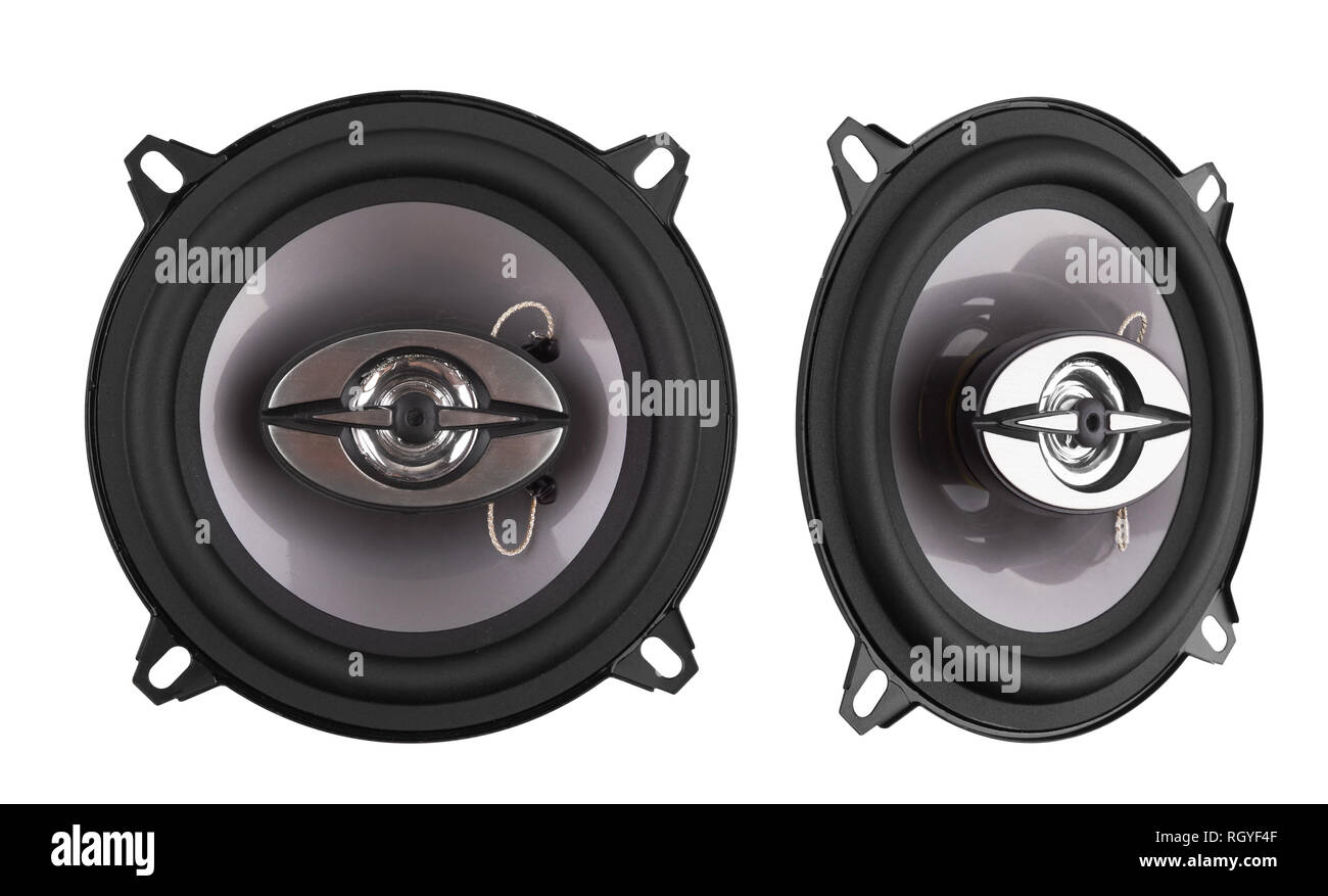Coaxial car speakers isolated on white background Stock Photo Alamy