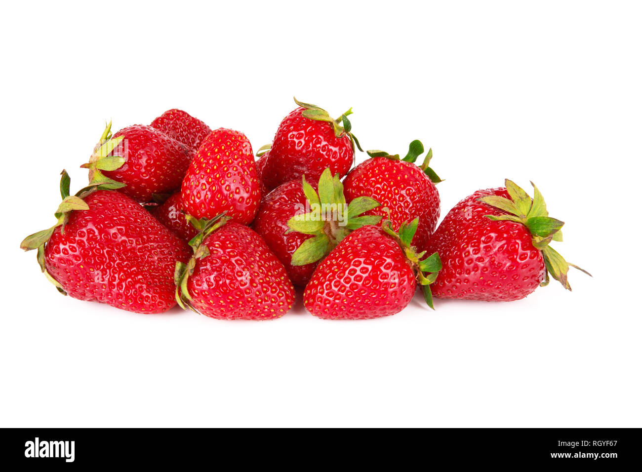 Fresh red ripe strawberries isolated on white background Stock Photo ...