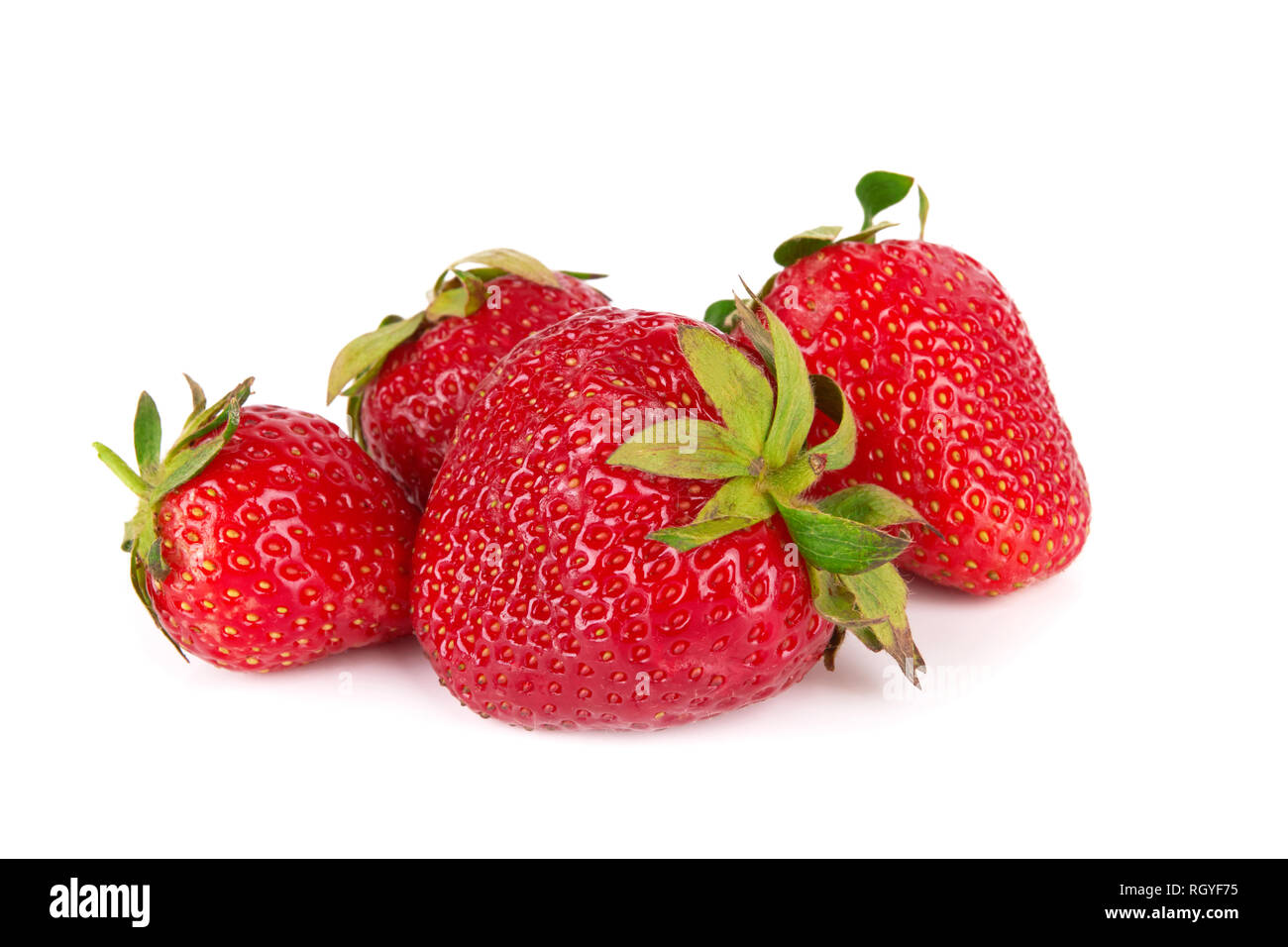 Fresh red ripe strawberries isolated on white background Stock Photo ...
