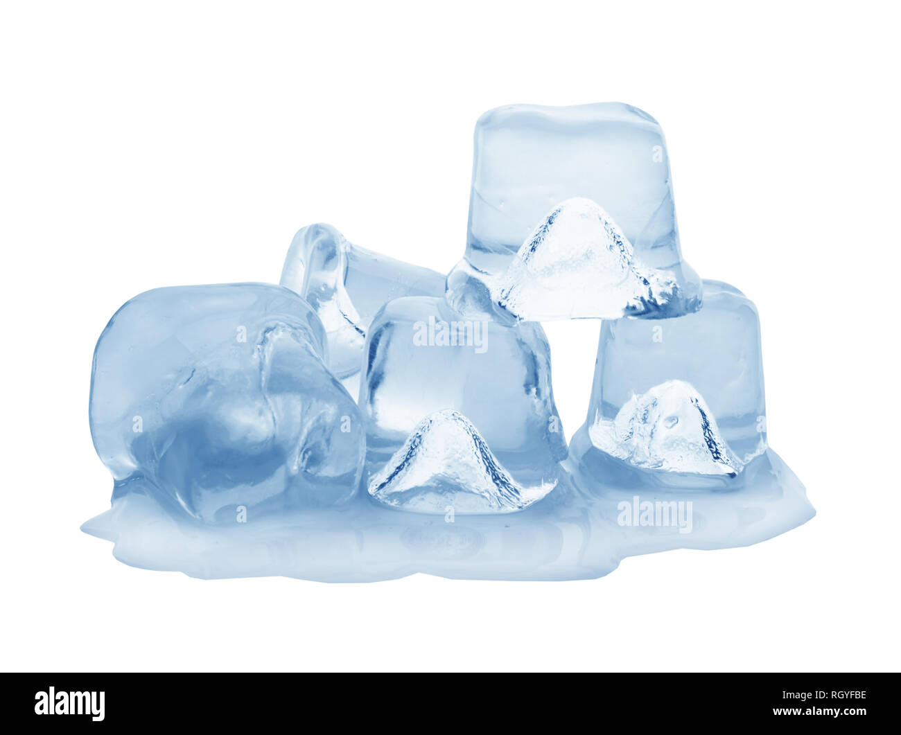 ice cubes on white background. Clipping pats Stock Photo - Alamy