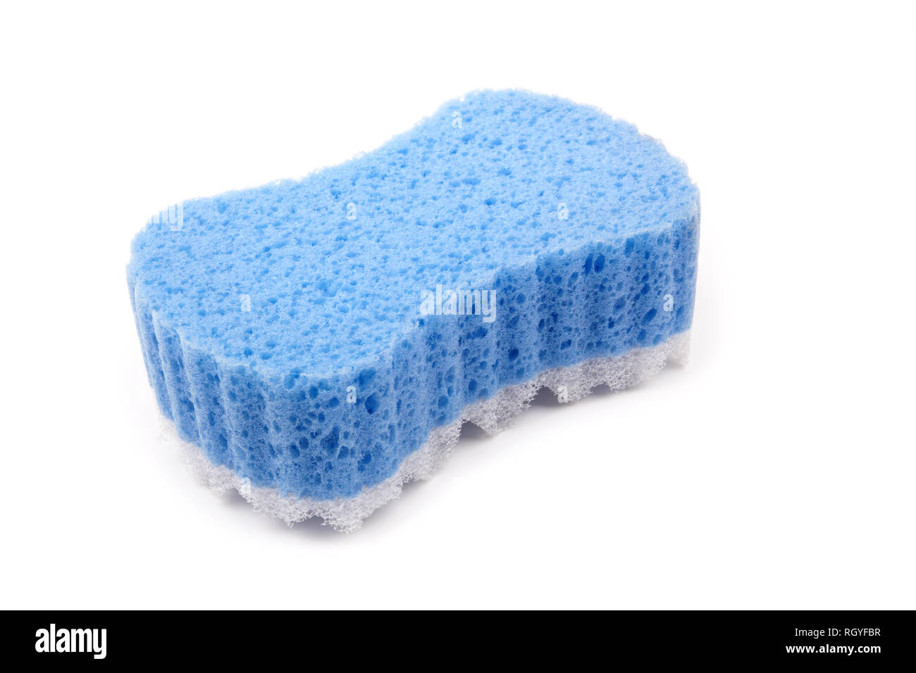 blue sponge  isolated on a white background Stock Photo