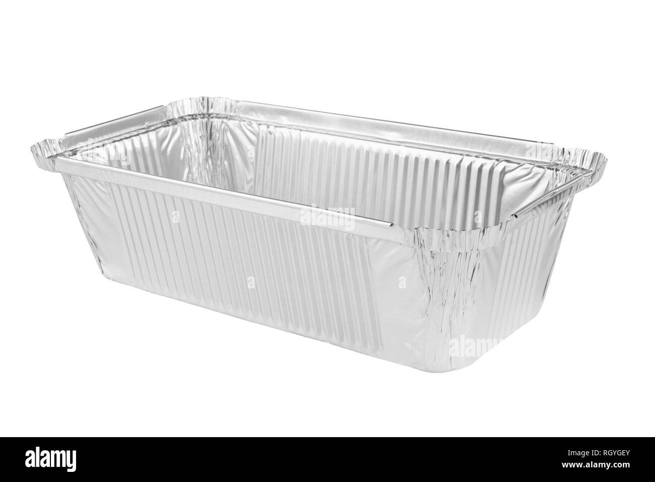 Foil tray for food on a white background Stock Photo
