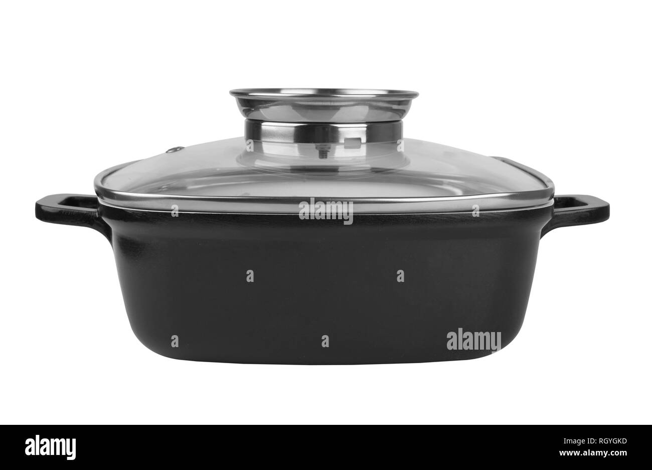 Casserole dish covered with lid isolated on white Stock Photo Alamy