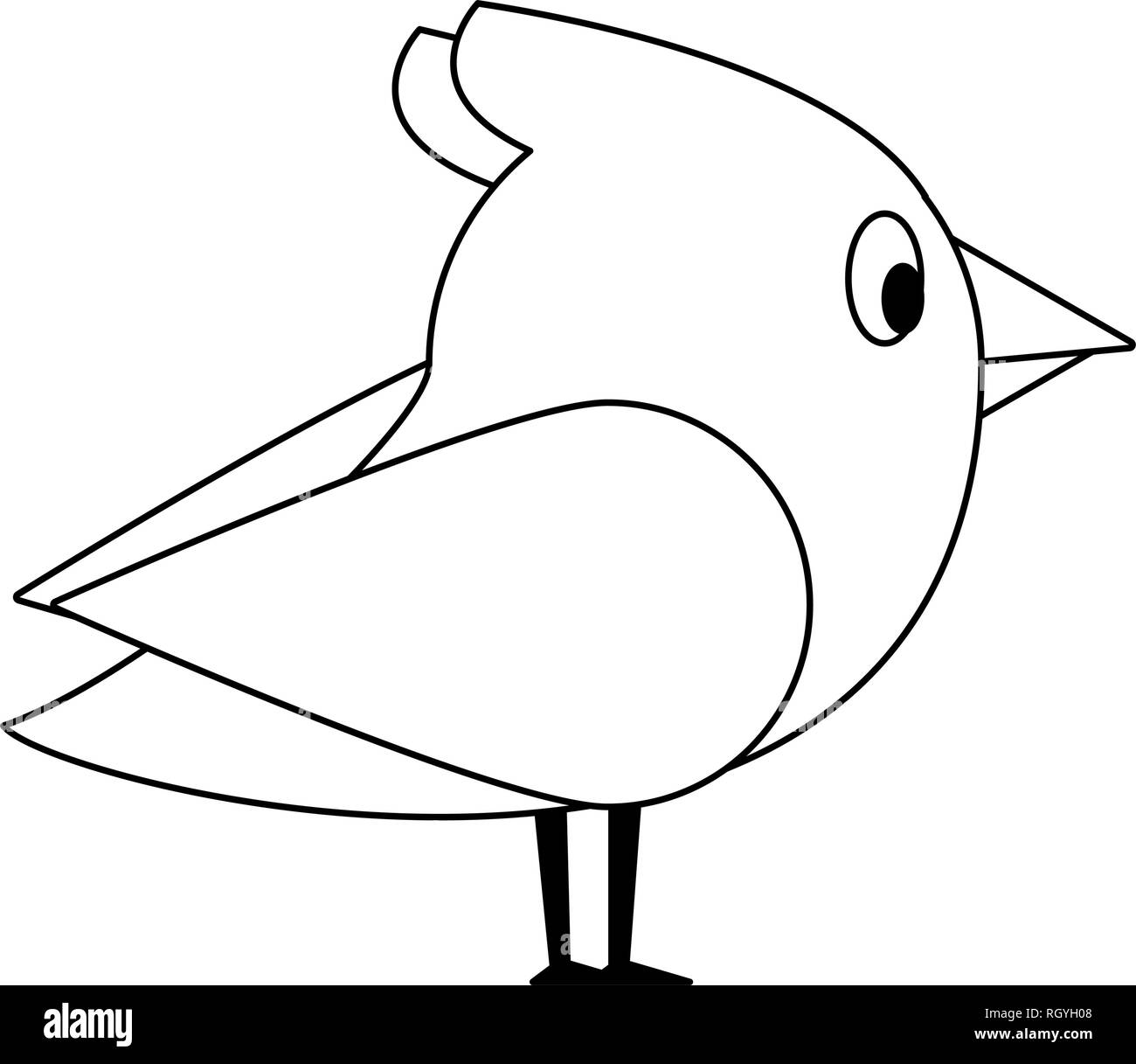 Bird cute cartoons black and white Stock Vector Image & Art - Alamy