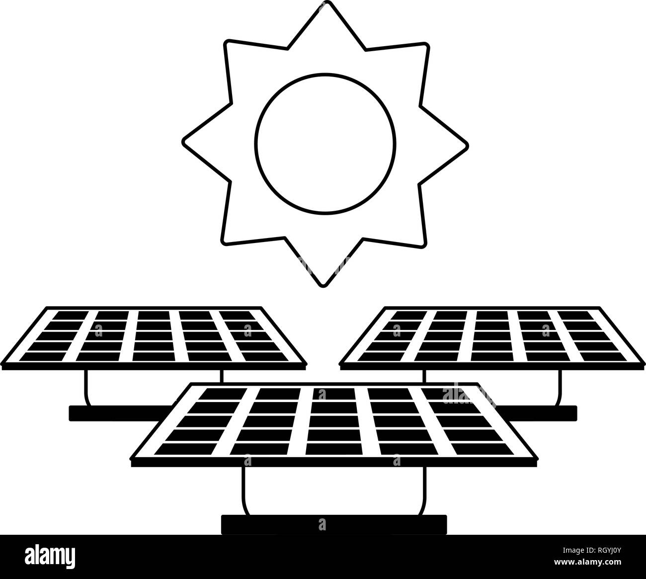 solar energy clipart black and white