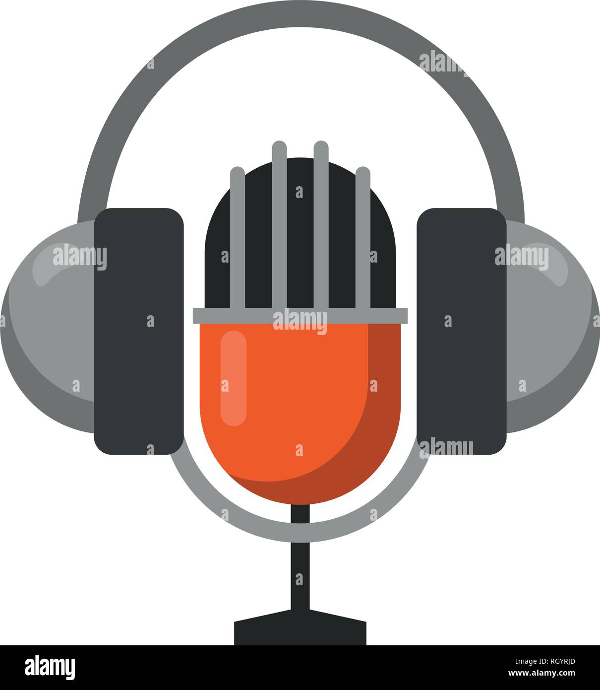 vintage microphone and headphones Stock Vector Image & Art - Alamy