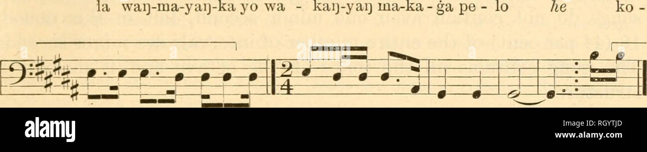 . Bulletin. Ethnology. dexsmore] TETON SIOUX MUSIC 165 No. 40. Sonj? Concerning a Dream of the Thunderbirds (Catalogue No. 491) Sung by Lone Man Voice J â 76 Drum not recorded f: ^. ^- .^. â Jt^ -fiââ¢ EfE -^ ft- Ko - la waij-ma - yaij - ka yo ko - la waq - ma - yaij s^a^ ^ââ¢â^ SF ?^^=fi= '^^=^ ka yo wa-kaij ma- ka - ga ya pe - lo ko - ^m la waq-ma-yaij-ka yo wa - kaij-yaij ma-ka-ga pe - lo. la waij-ma-yaij-ka yo wa - kaij-yaij ma-ka-ga pe - lo he ma-lipi- ya o - gli - na - ziij ta wa - kaij ma-ka - ga pe - lo ma-lipi - ya o-gli - na-ziq ta wa - kaij ma-ka-ga pe - lo he ko-la waq-ma-yaq-ka yo Stock Photo