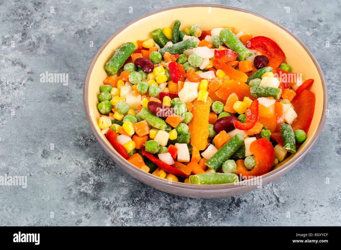 Bowl Of Mix Frozen Vegetables For Cooking Vegetarian Dishes Healthy Eating Concept Studio Photo Stock Photo Alamy