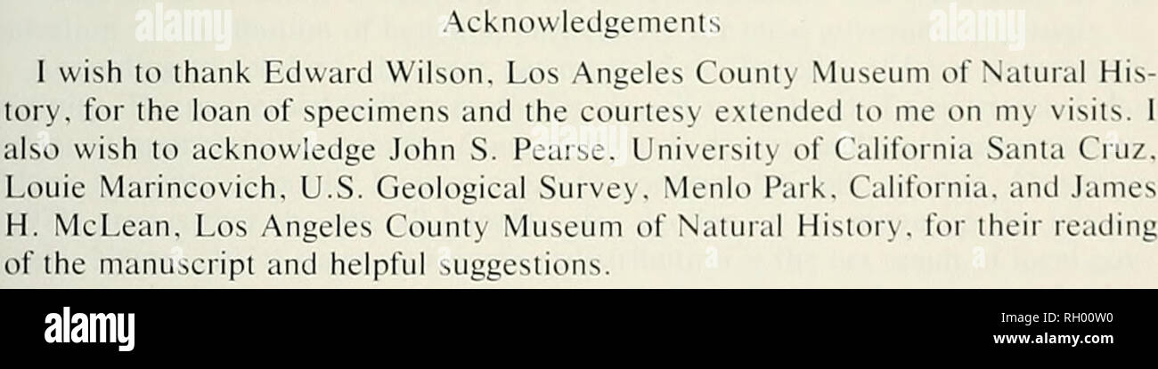 . Bulletin. Science; Natural history; Natural history. Fig. 4. Colthc'Ha scabra (Gould). CALIFORNIA: San Francisco CounI&gt;, Southeast Farallon Is- land. (LACM Malacology Section Catalog No. 29858.) Fig. 5. Collisella edmiichelli (Lipps). C.ALIFORNI.A: Ventura Count). San Nicolas Island. (LACMIP Locality No. 4658.) C. c'dniitclwlli and favored C. scabra which then repopulated the former cool areas. For a short period of time C. scabra occurred together vsith C. ciliniulwtli on San Nicolas Island. Extinction of C. edmitclwlli. possibi due to thermal mortality, may have been hastened by compet Stock Photo
