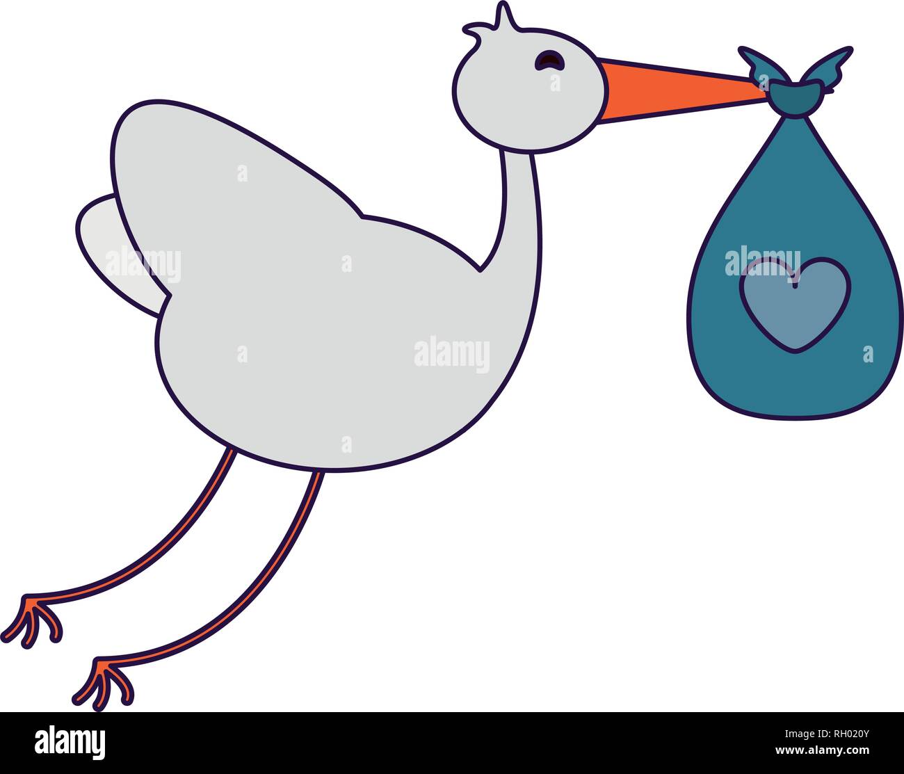 Stork With Bag Cartoon Stock Vector Image Art Alamy