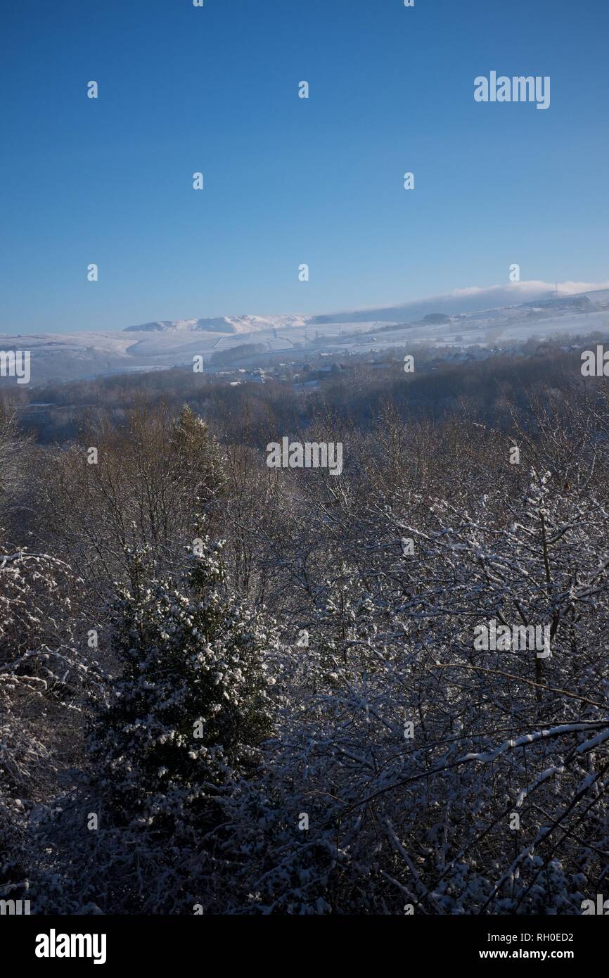 New Mills High. Peak. Derbyshire. UK. January 31st 2019. UK Weather