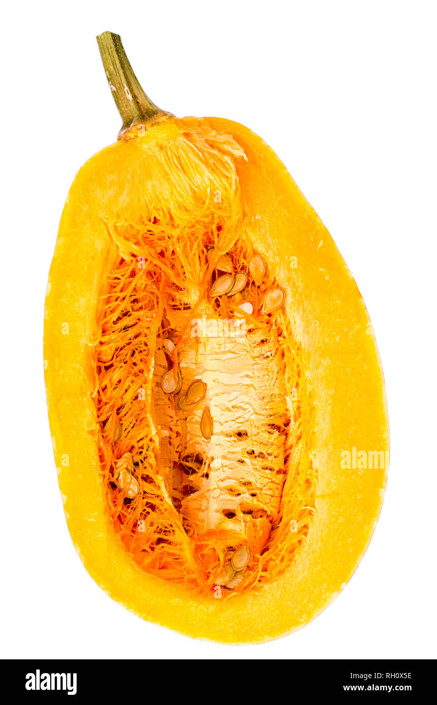 Half of ripe pumpkin isolated on white background. Studio Photo Stock ...