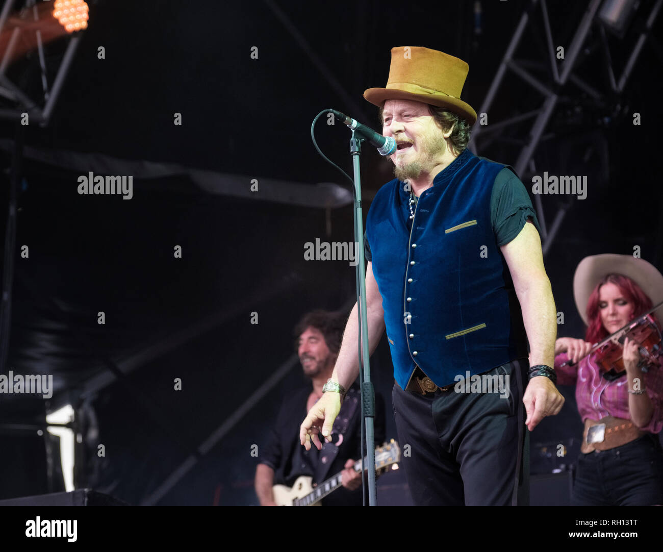 Zucchero performing at the Cornbury Music Festival, Great Tew, Oxfordshire, UK. July 13, 2018 Stock Photo