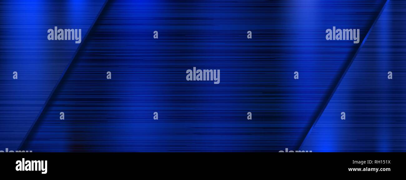 Blue scratched metal background Stock Vector
