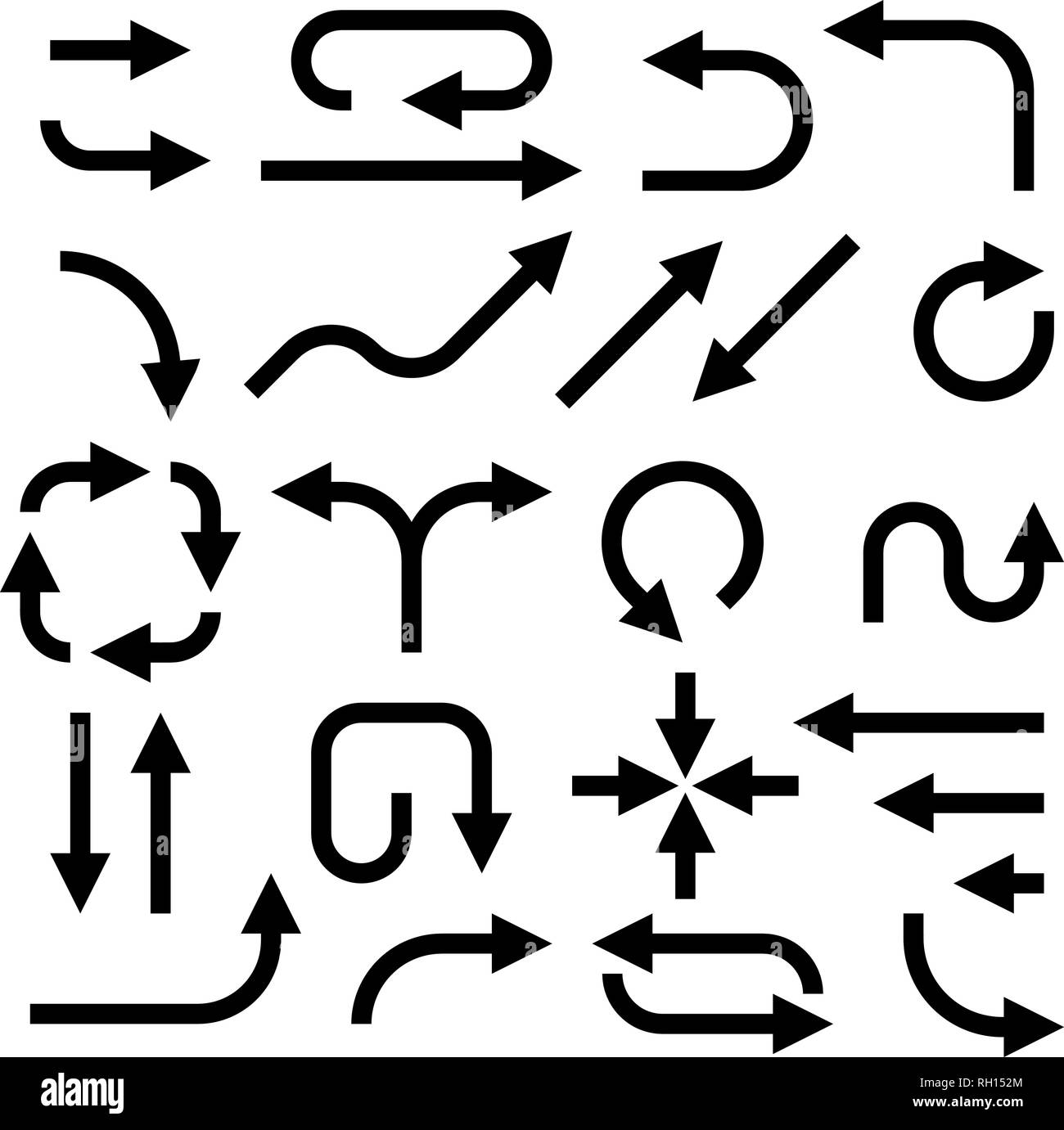 Black arrows. Set of flat icons Stock Vector Image & Art - Alamy