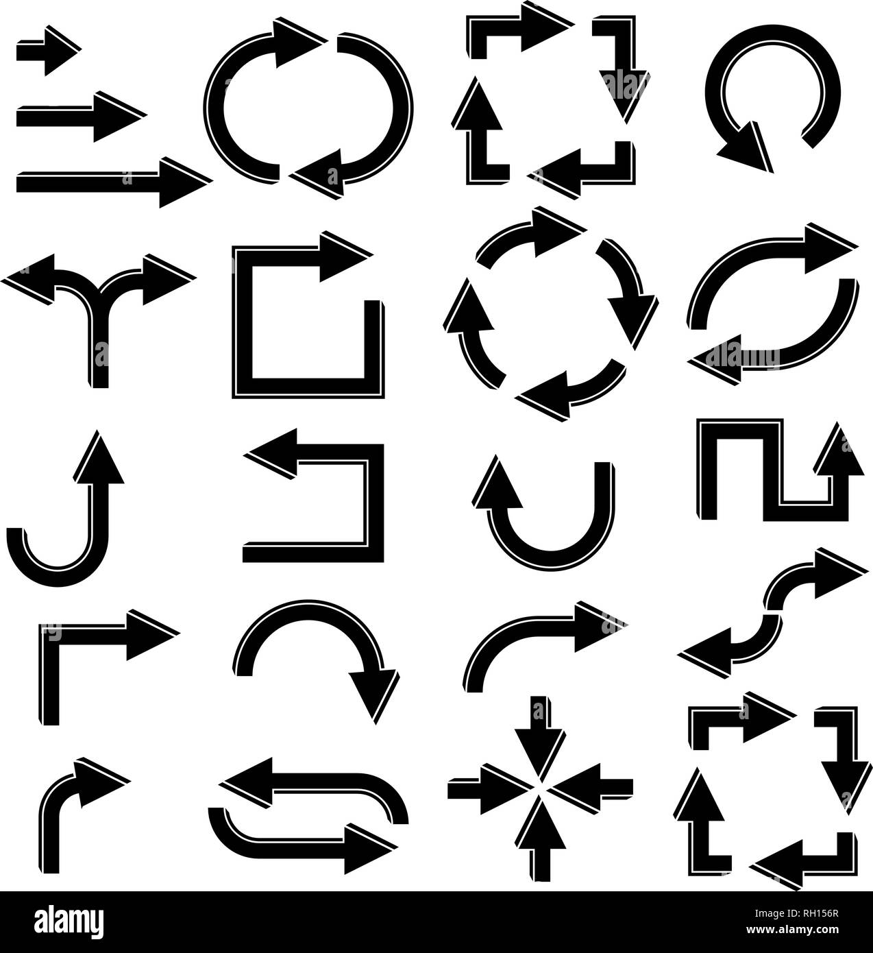Black arrows. Set of flat icons Stock Vector Image & Art - Alamy