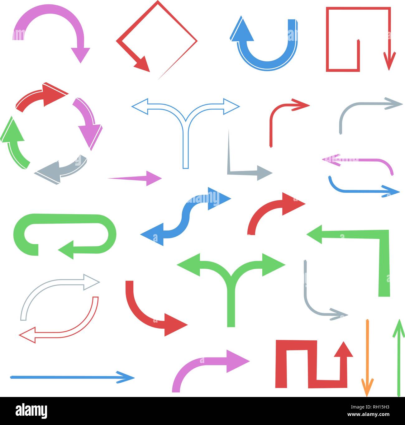Colored flat arrows. Set of icons Stock Vector Image & Art - Alamy