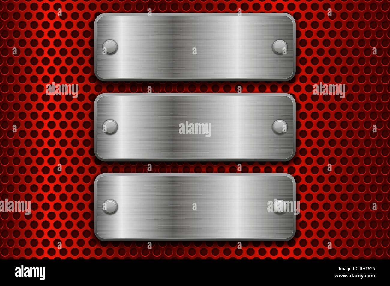 Red perforated background with iron metal plates Stock Vector Image ...