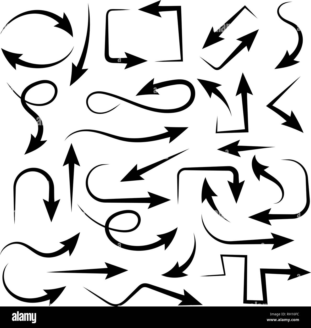 Black arrows. Set of bent icons Stock Vector Image & Art - Alamy