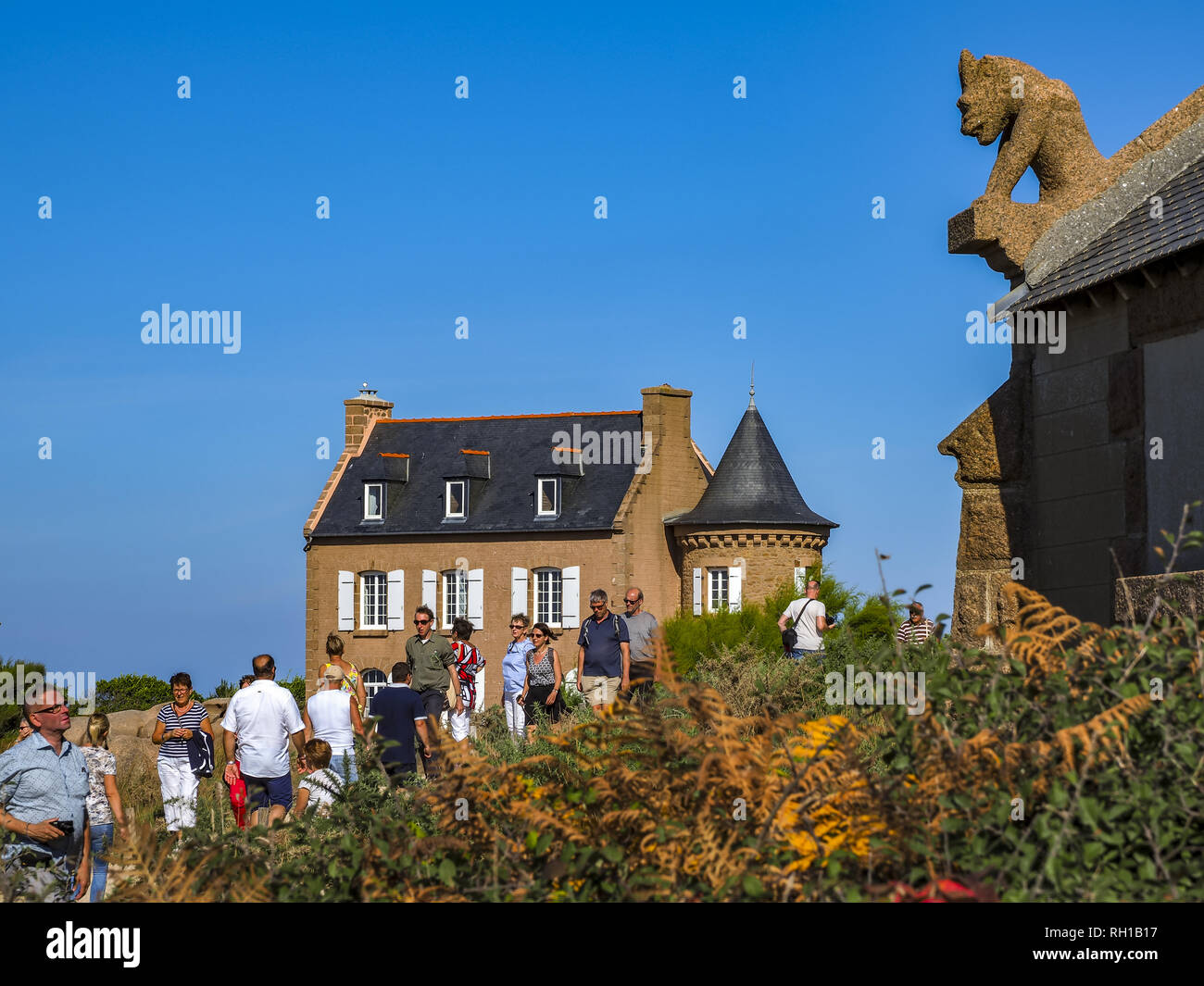 Granit Rose, Ploumanach, Cotes-d Armor, Bretagne, France, Europe Stock Photo