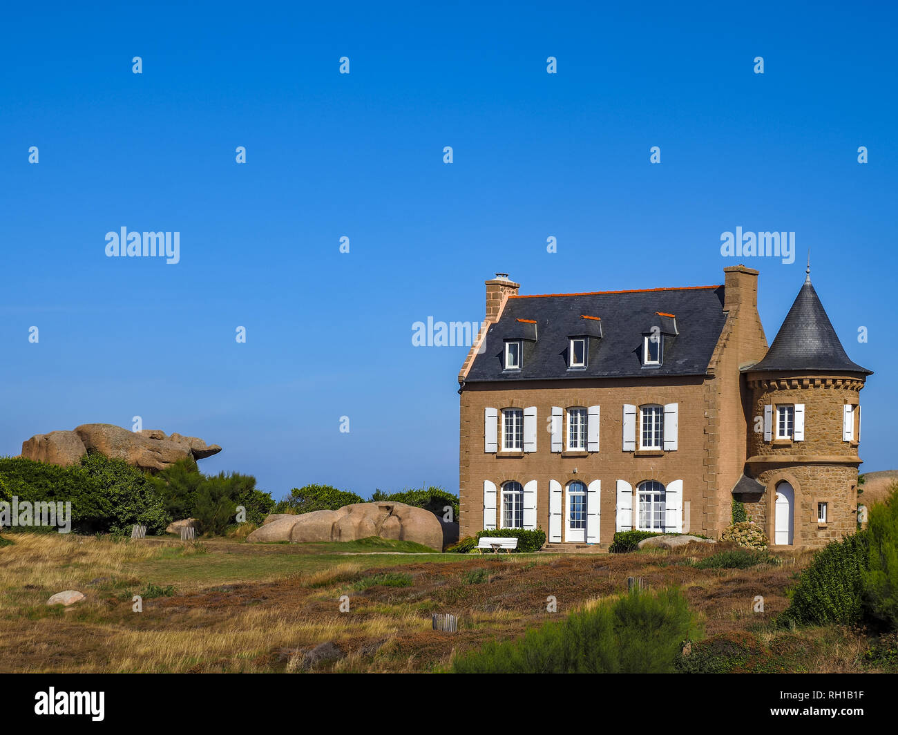 Granit Rose, Ploumanach, Cotes-d Armor, Bretagne, France, Europe Stock Photo