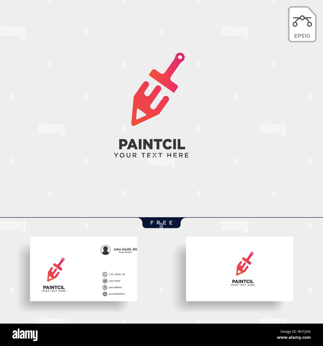 pencil paint brush colorful logo template vector icon element - vector ...
