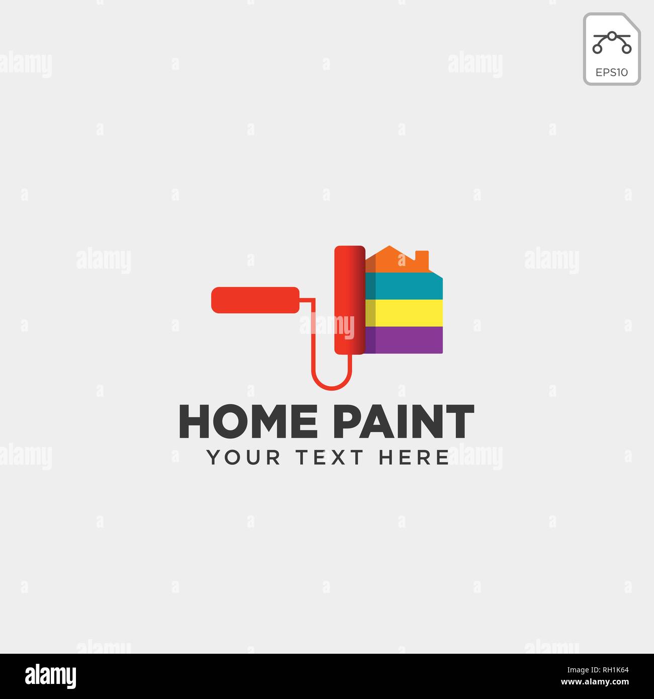 home paint brush colorful logo template vector icon element Stock Vector