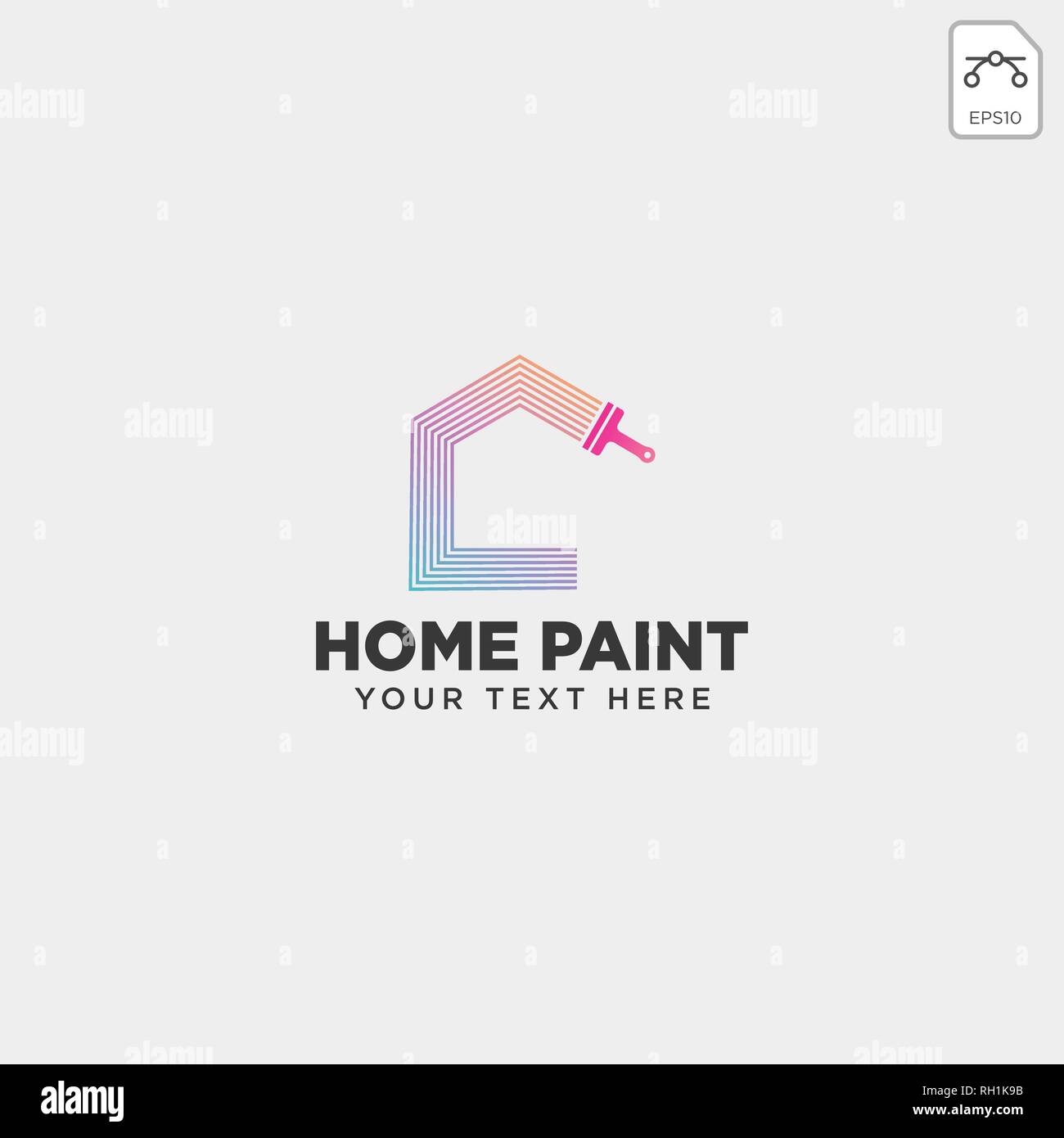 home paint brush colorful logo template vector icon element Stock ...