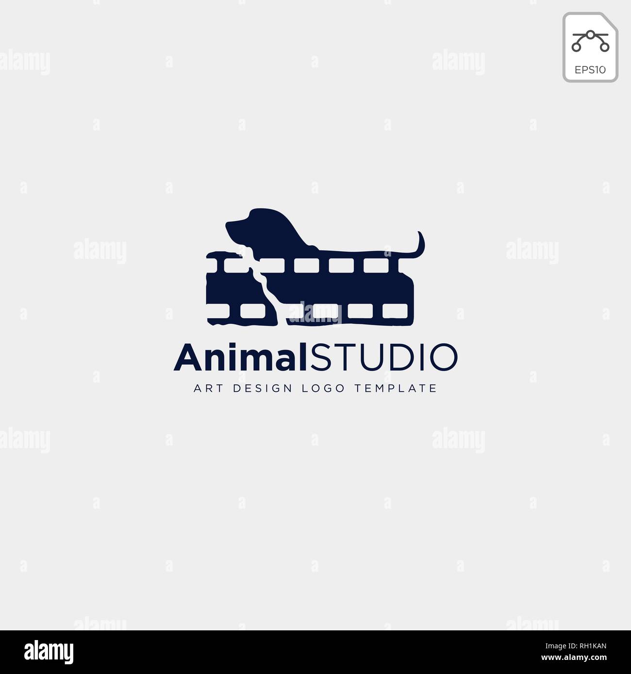 animal film studio logo template vector icon element Stock Vector