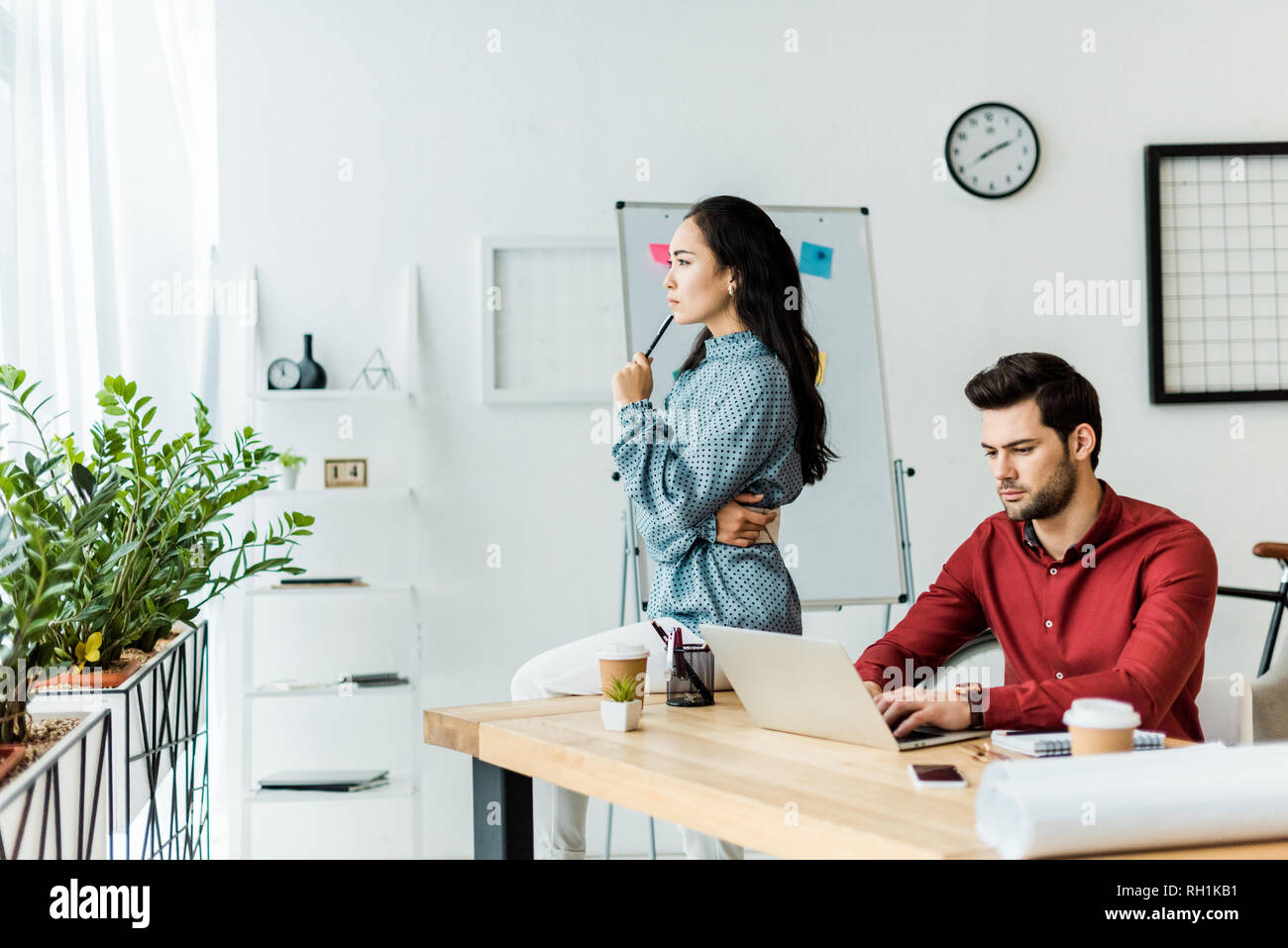 multiethnic architects working together in modern office Stock Photo