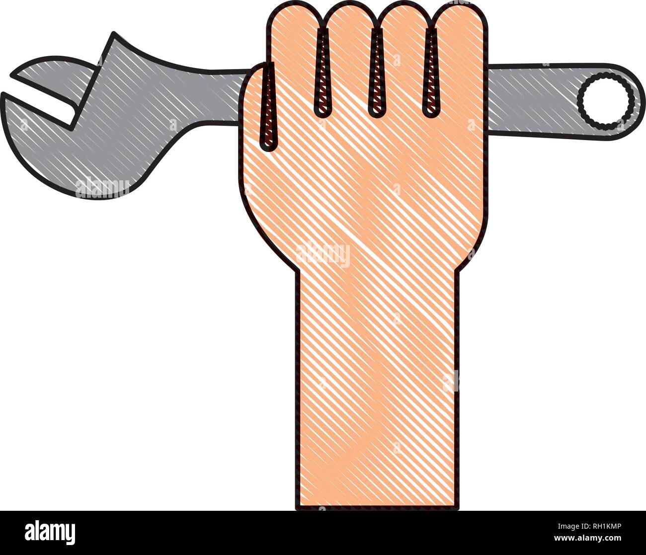 hand with wrench key tool icon Stock Vector Image & Art Alamy