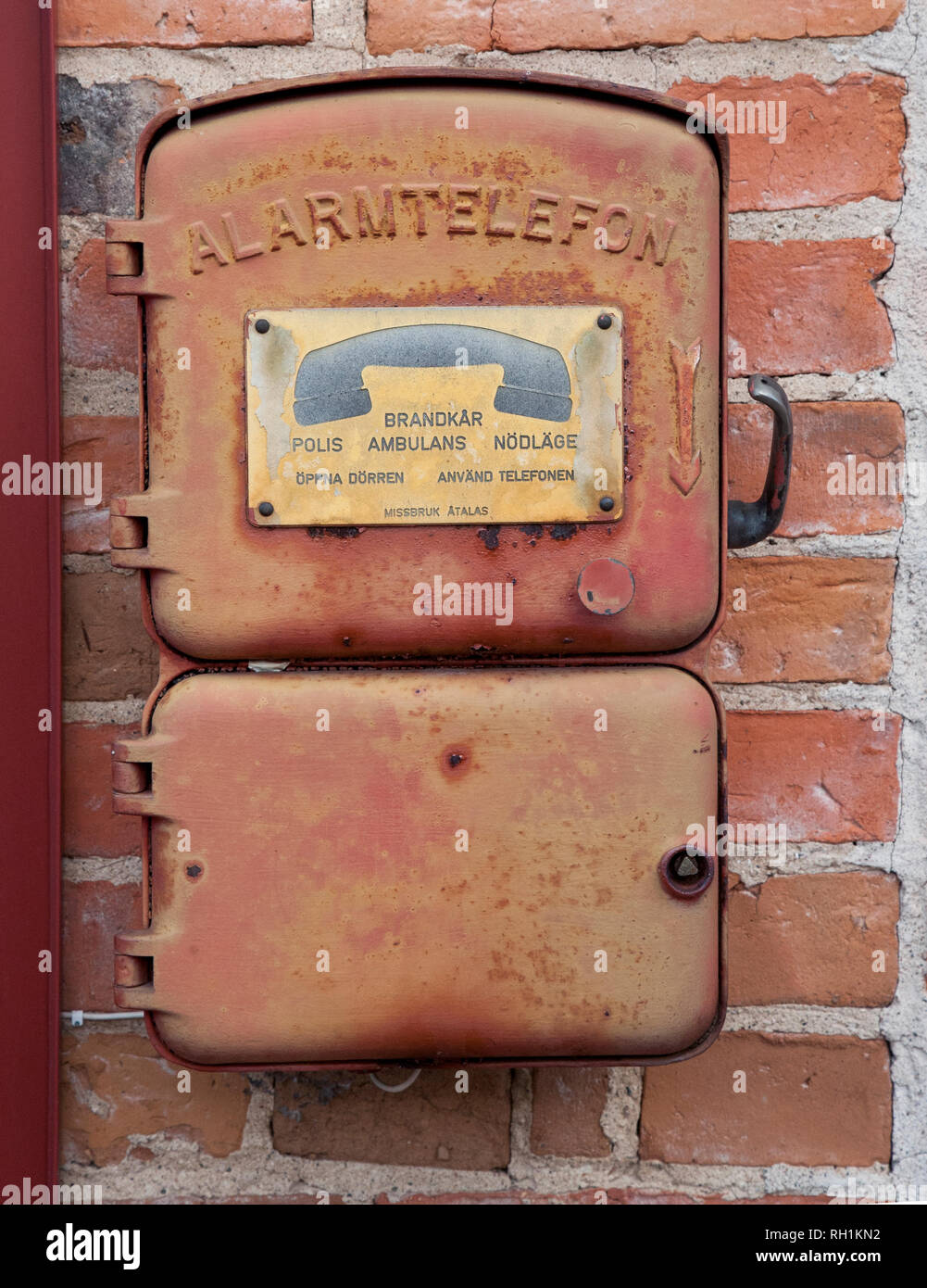 ALARM CABINET for Police and fire department Stock Photo