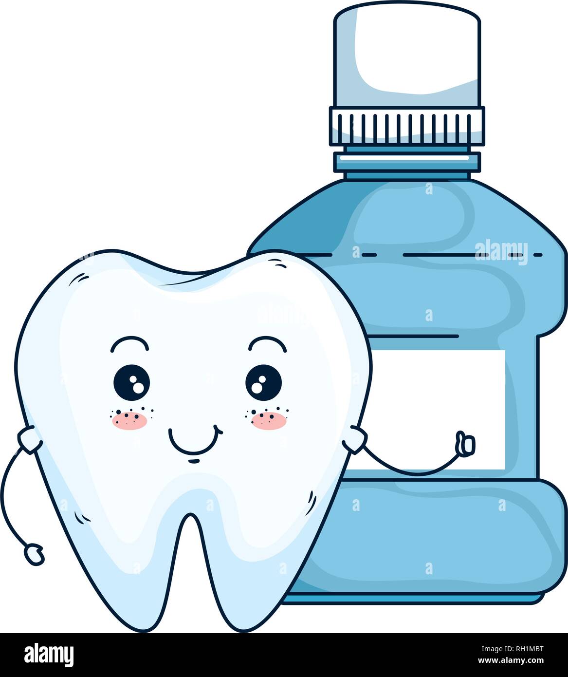 comic tooth with mouthwash kawaii character Stock Vector Image & Art ...