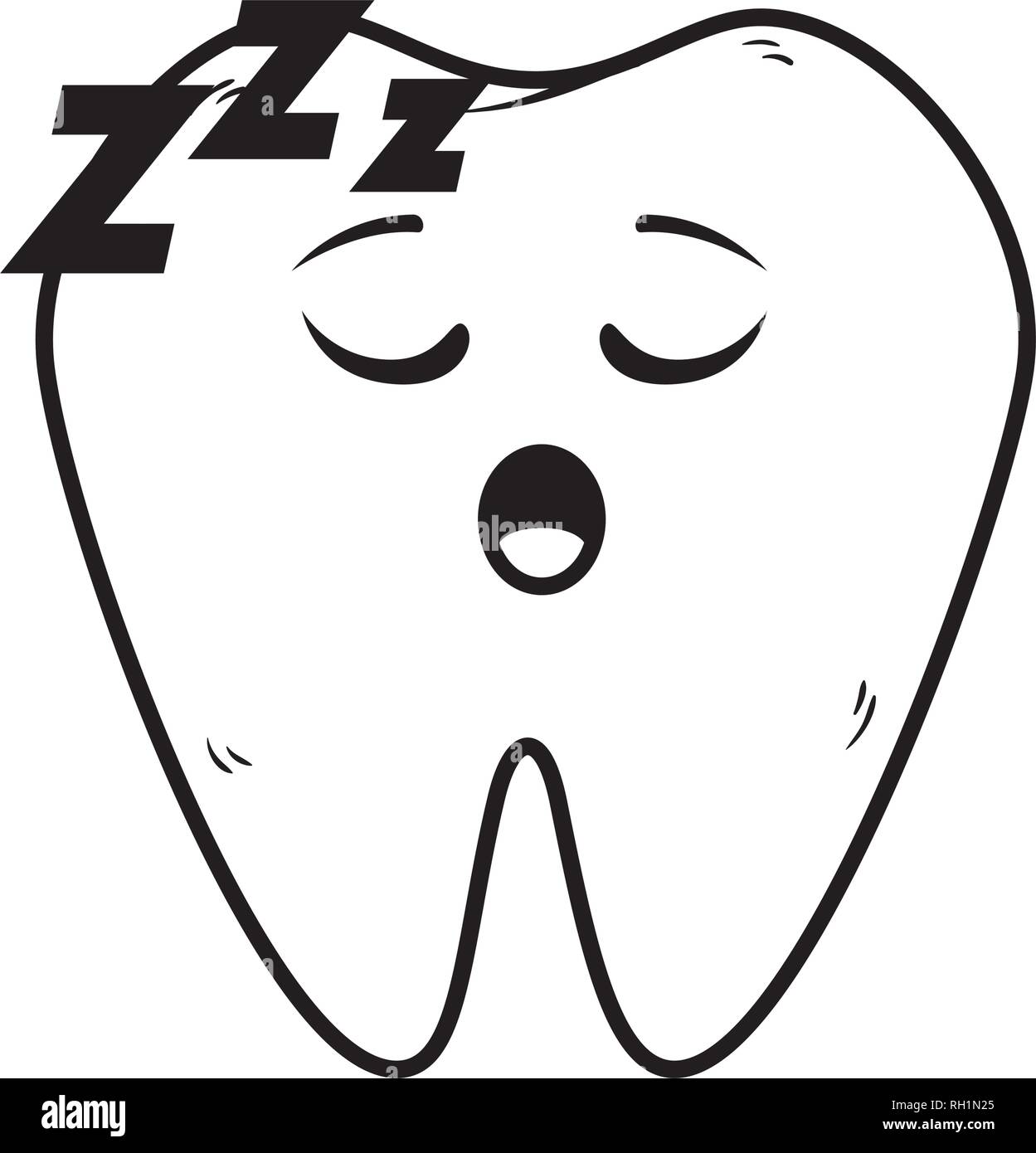 comic tooth asleep kawaii character Stock Vector Image & Art - Alamy