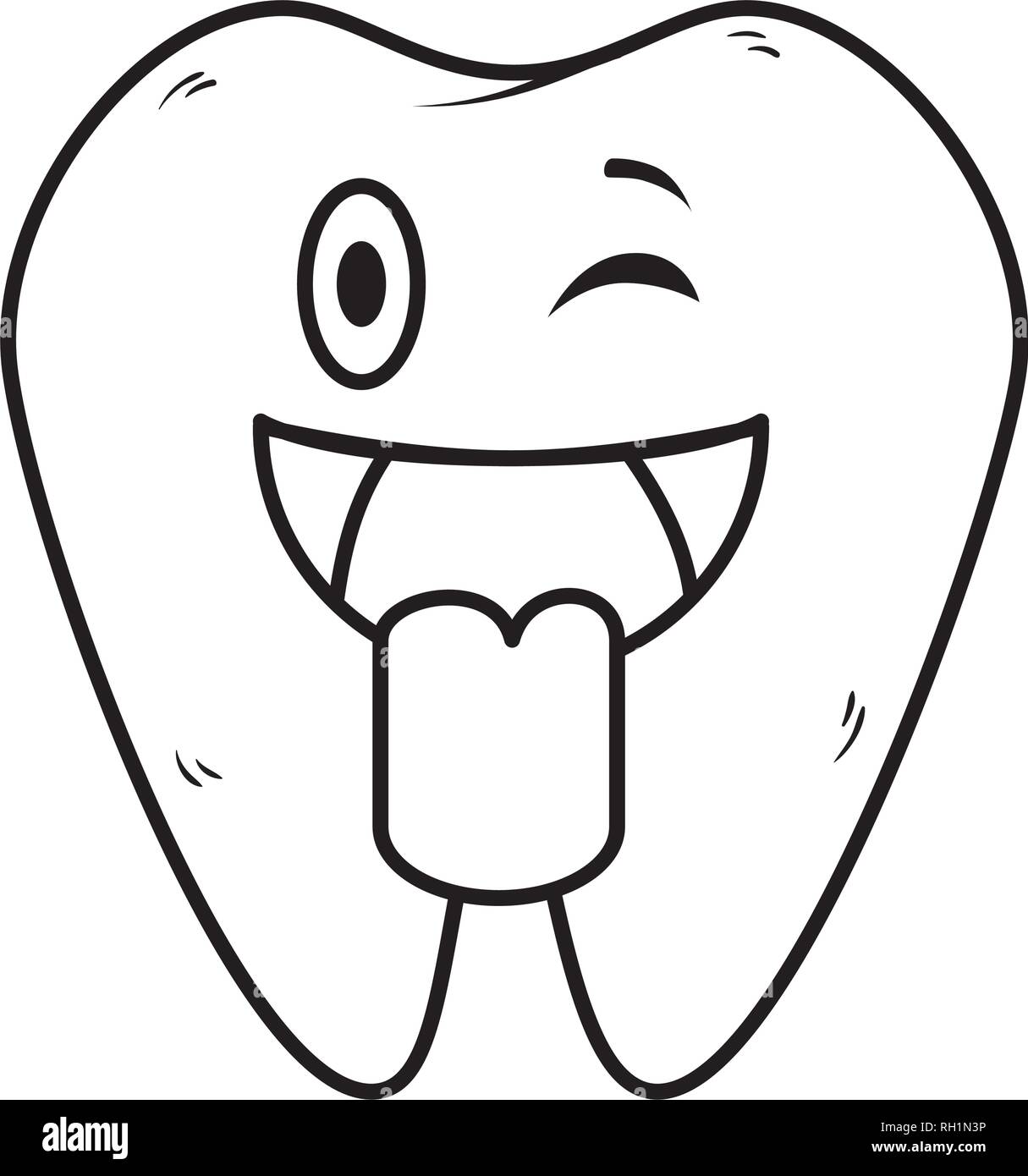 comic tooth happy kawaii character Stock Vector Image & Art - Alamy