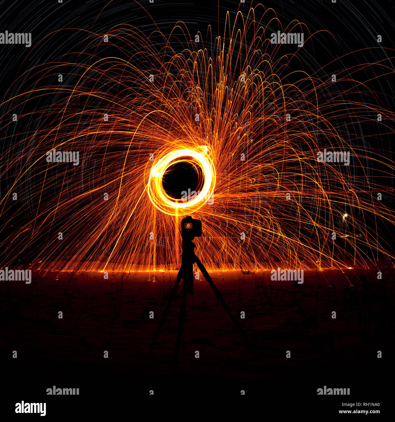 Long exposure photography with steel wool Stock Photo Alamy